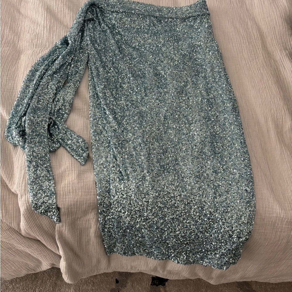 NEVER FULLY DRESSED Jaspre Sequin Wrap Skirt | Ga… - image 1